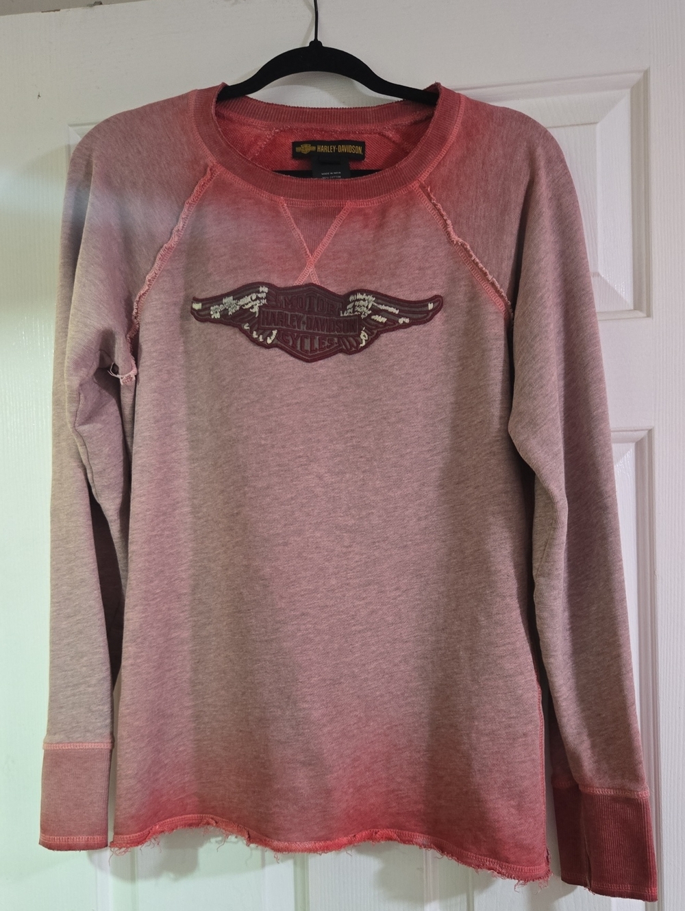 Harley-Davidson Pink Ombre Pullover with Embroidered Wing Patch